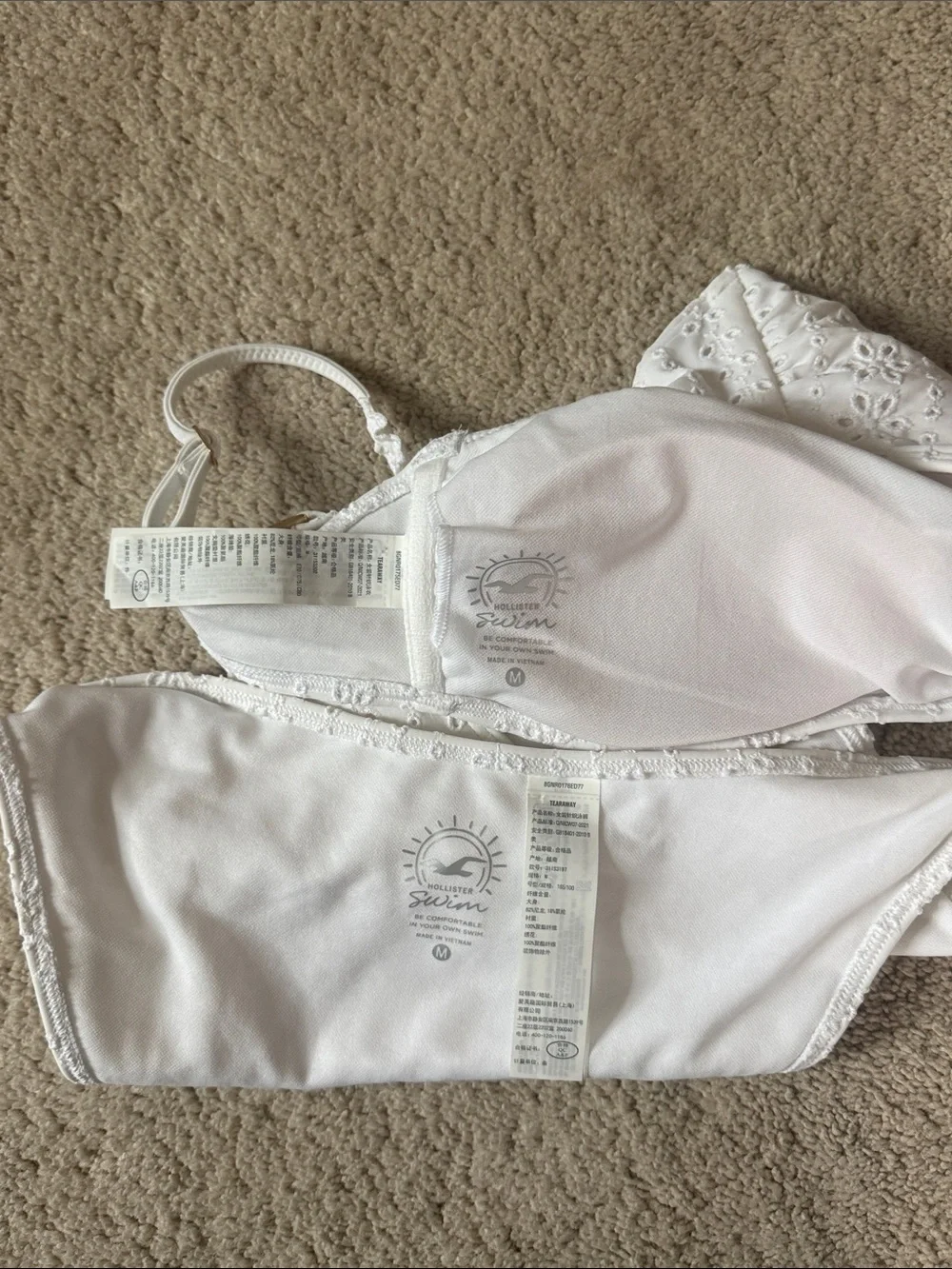 Hollister White Eyelet Bikini Set - Strap Detail